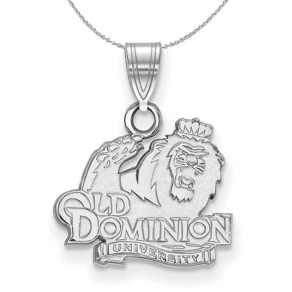 Sterling Silver Old Dominion U. Small Mascot Necklace - 24 Inch